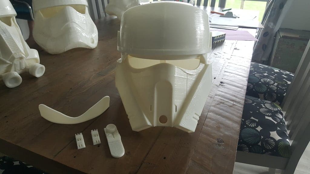 Rogue One ShoreTrooper Helmet Split to fit Smaller 3D Printer