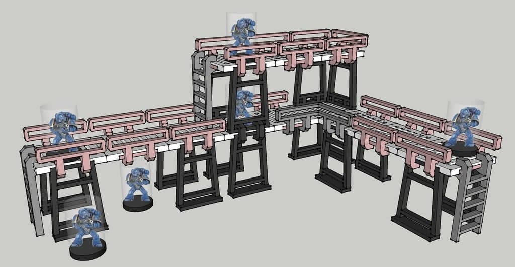 28mm tabletop gaming industrial gantry terrain