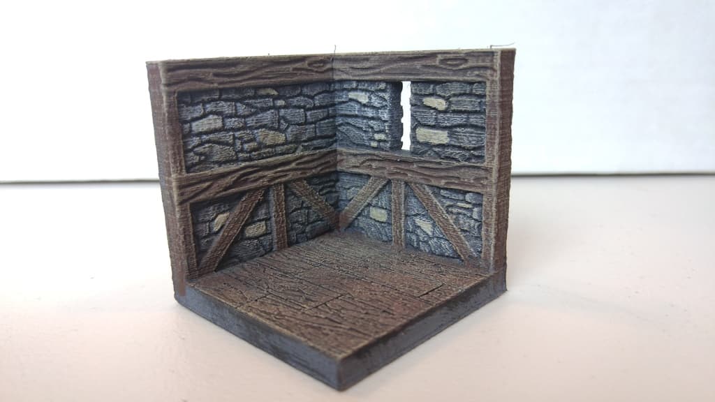 threednd stone wall corner window