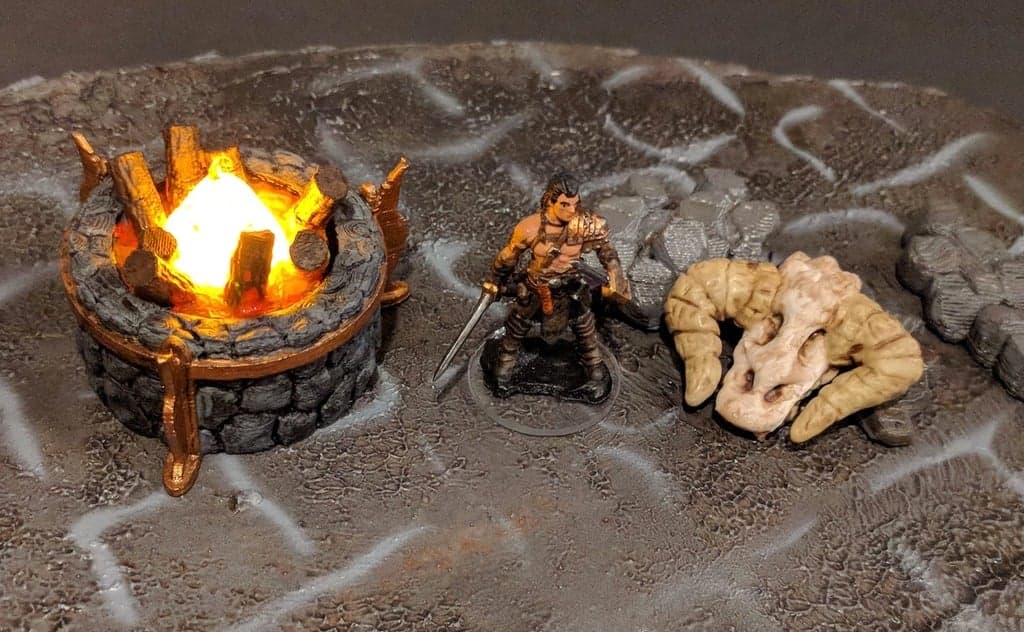 Large Stone Brazier / Bonfire - Tea Light - 28mm gaming