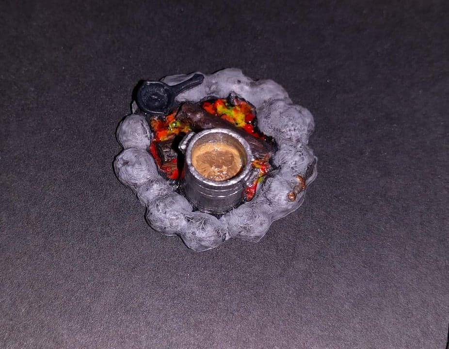 Adventurer's Camp - Cookfire - 28mm gaming