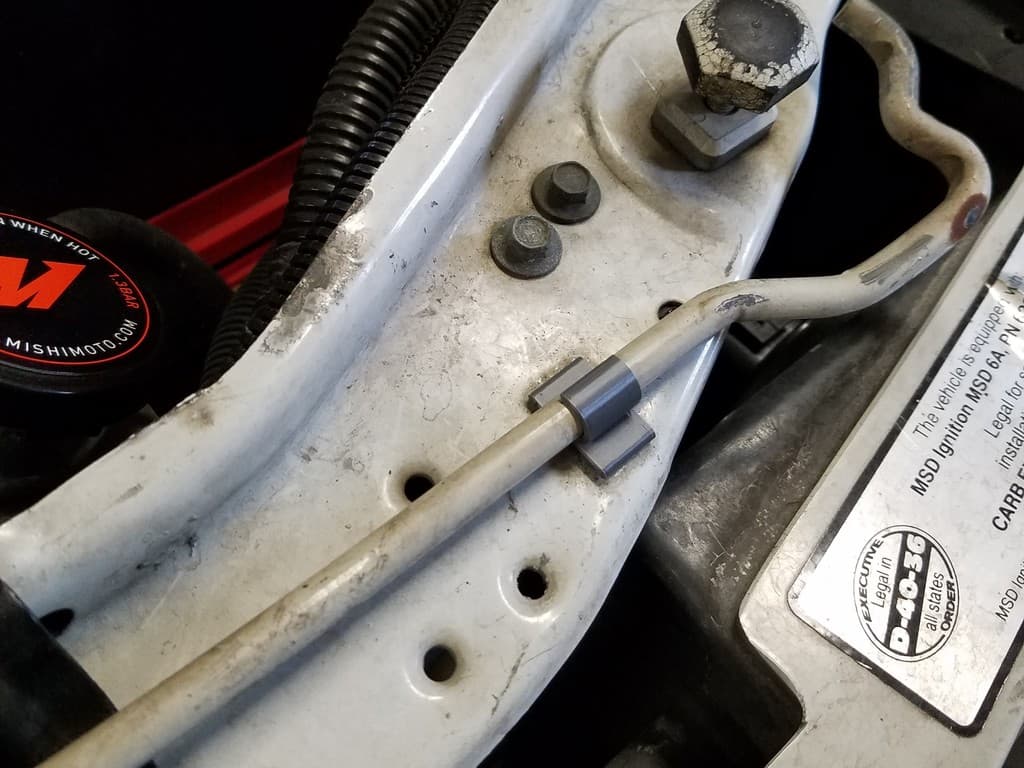 Fox Body Ford Mustang hood prop retaining clip