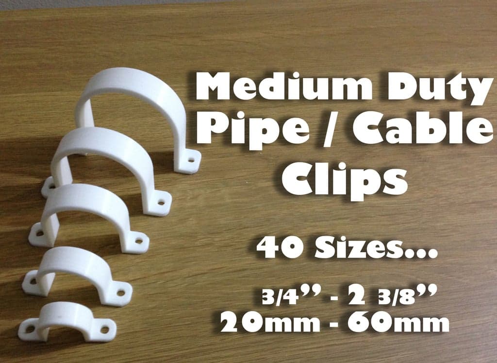 Pipe Clip / Cable Clip 20mm to 60mm all sizes