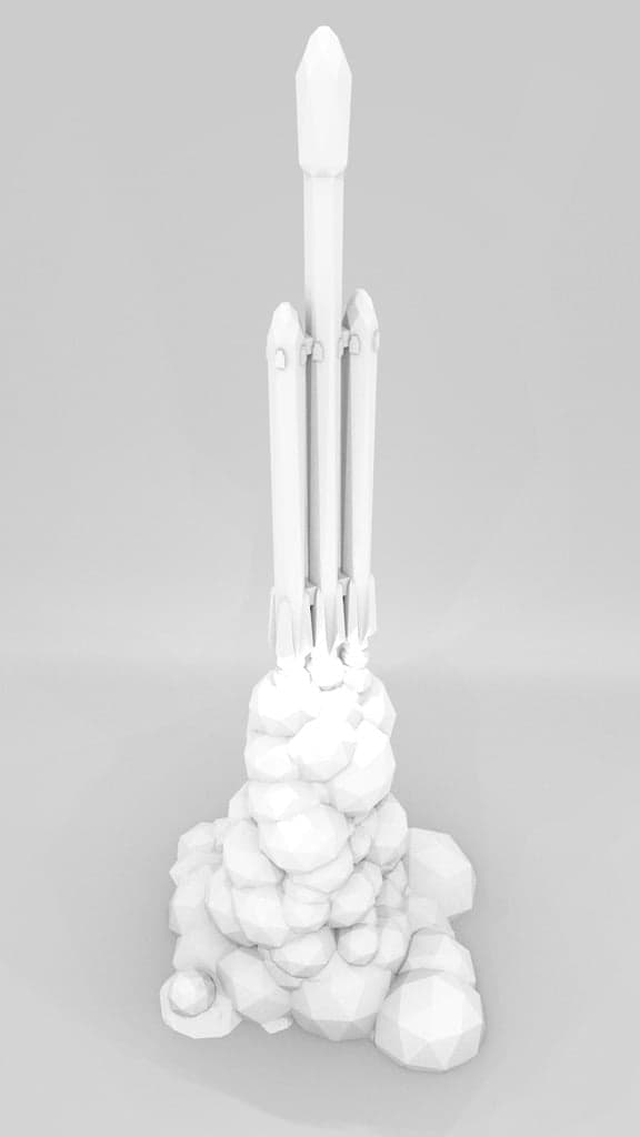 Low poly Falcon Heavy at launch