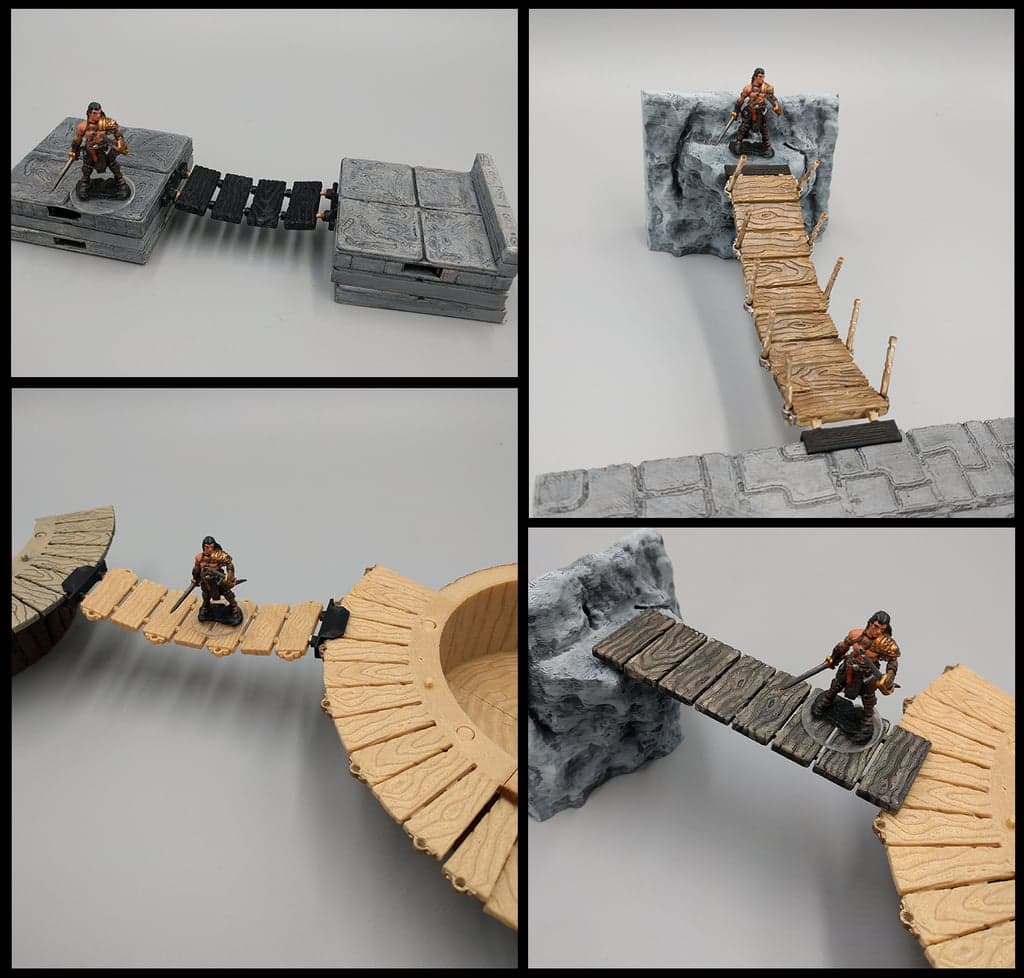 OpenForge Modular Plank / Rope Bridges - 28mm