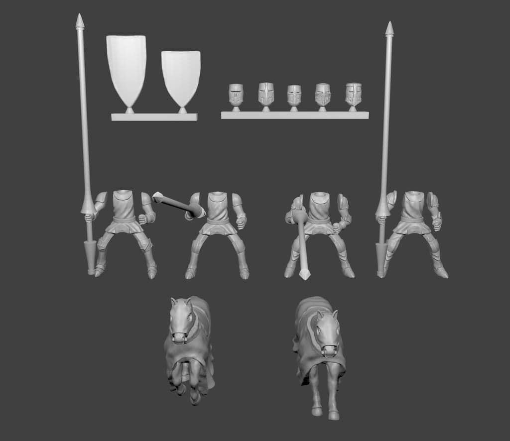 Knight Cavalry Miniatures Customizable