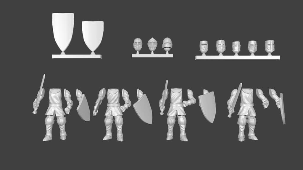 Knight Infantry Miniatures Customizable
