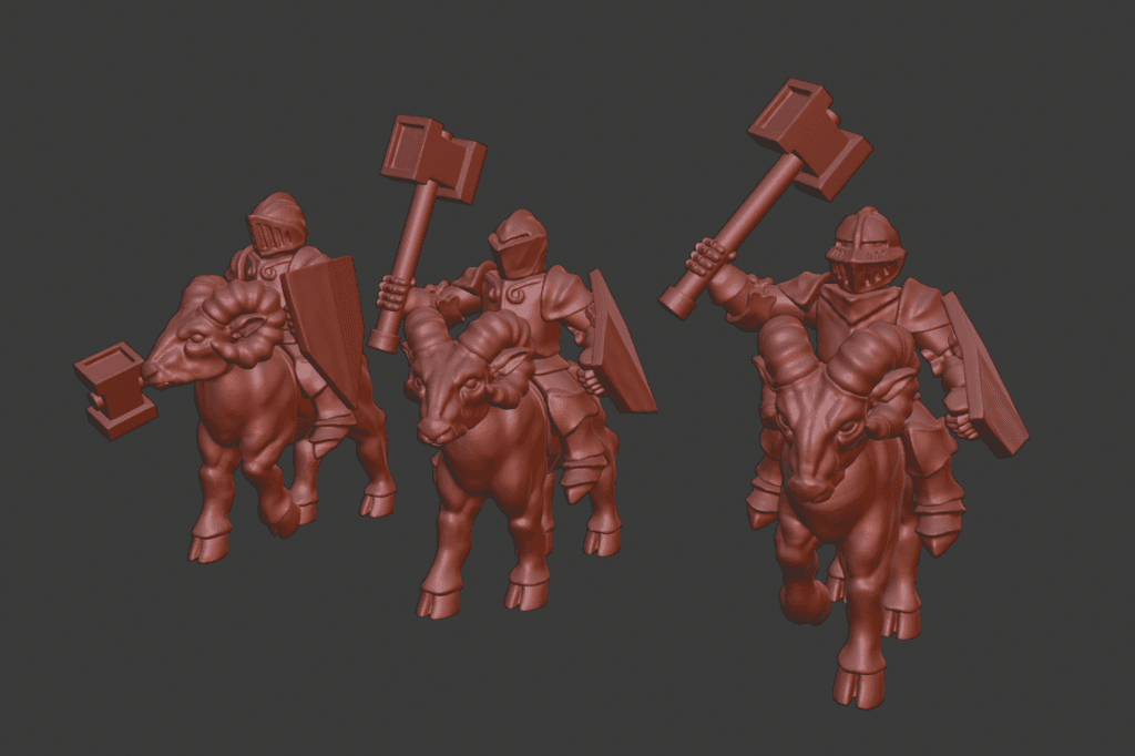 Dwarf Knight Goat Cavalry Miniatures