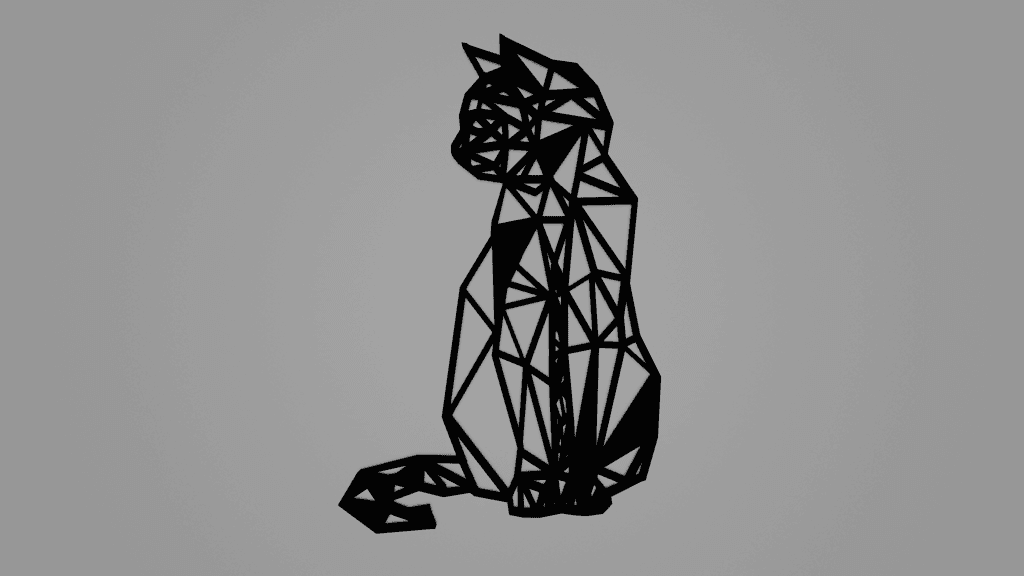 Low poly cat wall decoration