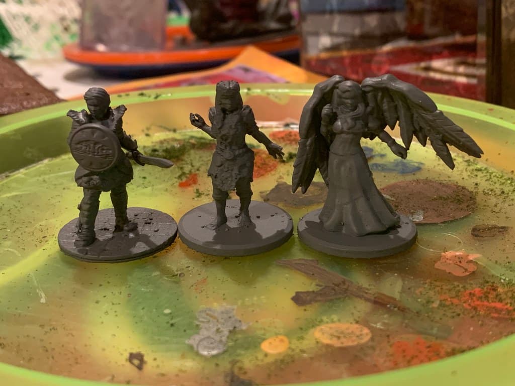 (Desktop Hero) Warrior, Angel, and Dryad Female Miniatures for Tabletop Roleplay