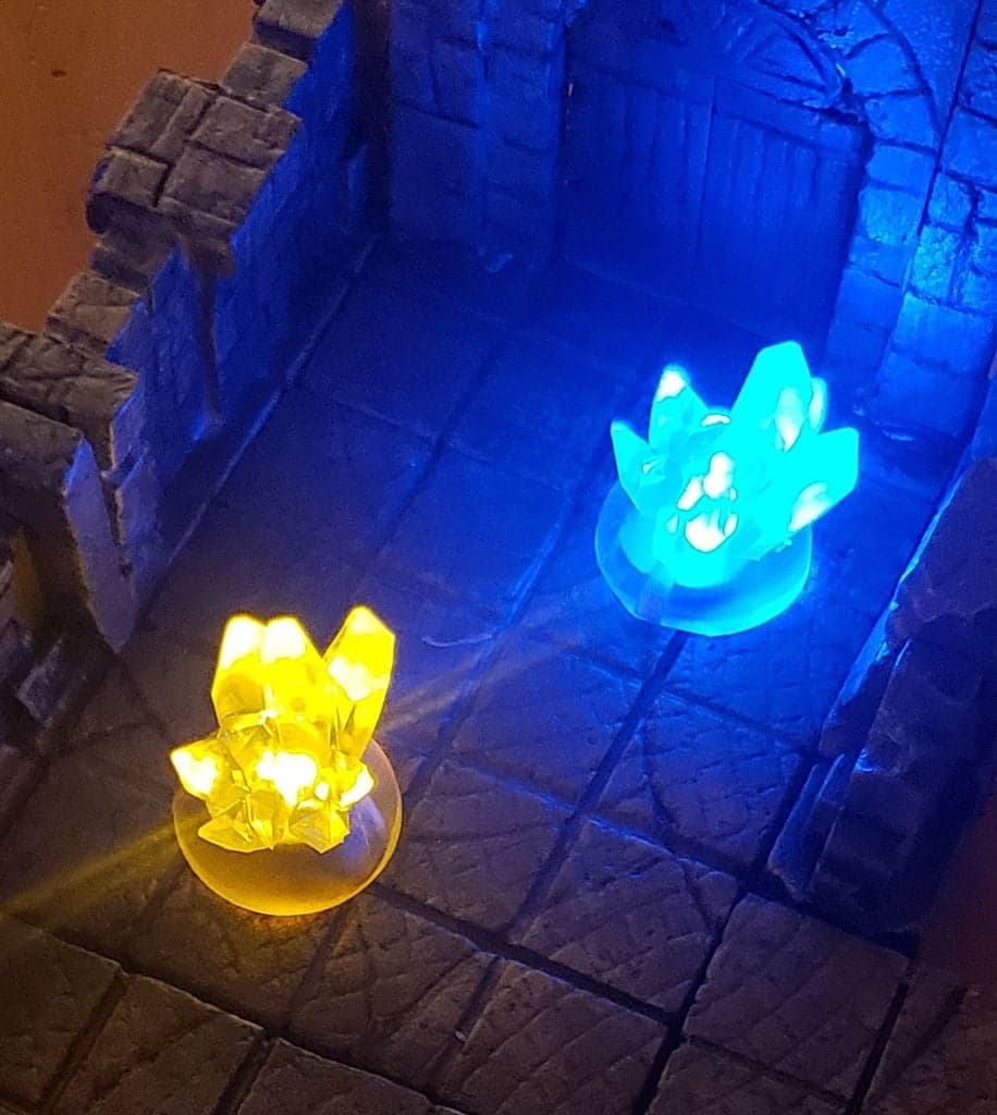 LED Base with Crystals, Mushrooms and more - 28mm tabletop gaming terrain