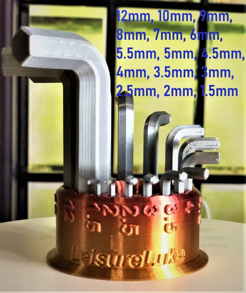 15 Piece Metric Allen Key Tool Set + Desk Organizer: LeisureLuke V1