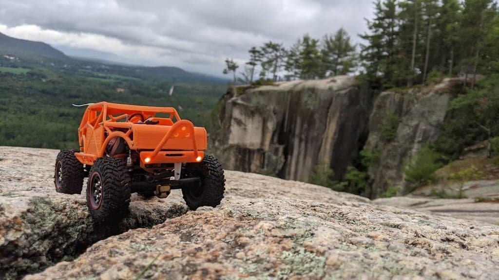 SCX24 hinged Rock Buggy with Stinger Bumper and extras