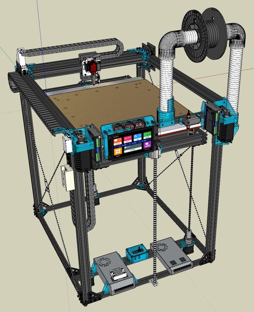 AmBot CoreXY Large Format 3D Printer with triple Z Auto Leveling